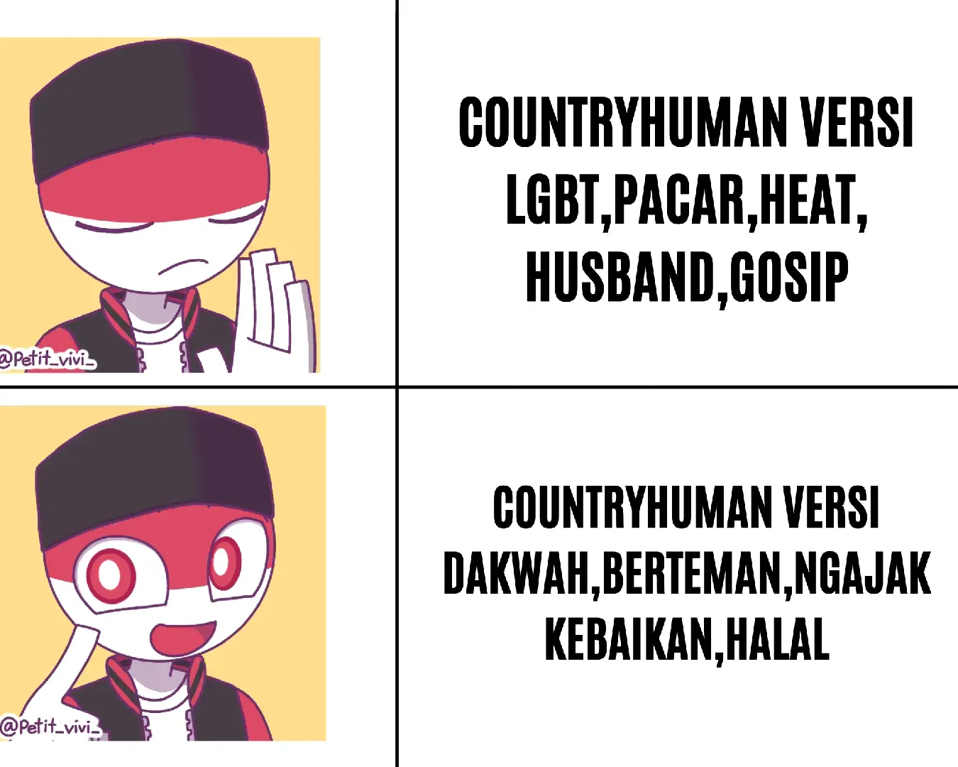 Mau ambil meme yang no/yes itu,ya silakan asalkan yang baik aja jangan dijadikan sebagai konten yang aneh.maaf jika nggak sesuai dengan meme aslinya(ada di video ini).Ini meme yes/no versi countryhuman.#fyp #countryhumans #memehalal #mentahanmeme 