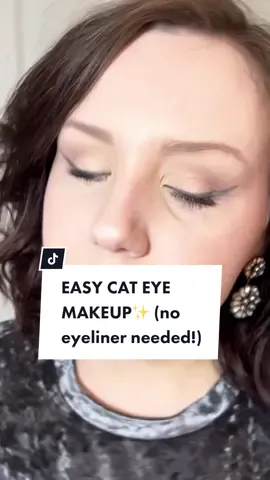 Easy Cat Eye Makeup (no eyeliner needed!) This is one of my go-to looks because it’s simple and goes with everything! Would you wear this look? 🤍 (head to my Instagram @hallesparkles for voiceover version!)  Products used:   -Colourpop palettes “Grandeur” and “I Think I Love You” (for black eyeshadow)  -Colourpop individual eye shadows in “Now and Zen” and “Let Me Explain”  -Colourpop blush in “Vogue” -Colourpop highlighter in “Flexitarian”  -Maybelline The Falsies Lash Lift mascara  -L’Oreal lip liner in “Au Naturale” -Revolution lip gloss in “Luxurious”  #makeup #beauty #affordablemakeup #makeuphacks #makeuptips #momstyle #momlife #style #makeuptutorial #makeupinspiration #holidaymakeup 
