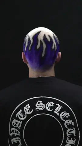 Purple flames on the bro @barber.josh.o.p 🔥 #fyp #art #foryou #hair #barber 