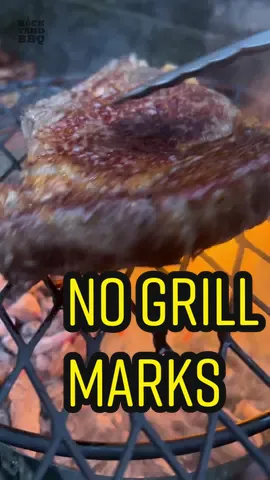I’m not a huge fan of grill marks on my steaks.   I prefer the flavor of a consistent char across the entire surface.   One way to achieve that is with the cold grate method.  I pre-salt my steaks in the fridge overnight to let the salt penetrate throughout and tenderize it.   I get my grill ripping hot with some charcoal and wood chunks, but don’t put my grate on yet.   In my opinion, grill marks add a bitter taste to the steak because those little strips have to burn while the rest of the surface chars.  The steak goes on the grate while it is still cold.   I put both over the heat when the flames have died down  I cook it a minute or so per side paying close attention to the sear.   When it’s close to my target temp I remove the grate and put the sides directly on the hot coals to crisp up the fat.   Let it rest a bit. Pepper to taste and enjoy that consistent char  Thanks to @porterroadbutcher for the steak and @barebonesliving for the grill and knives! Music by @ianmullmusic amazing guitar work on this channel. Check him out! #gifted #bbq #bbqtips #howto #LearnOnTikTok #steak #grill #outdoorcooking 