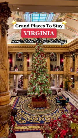 You’ll find luxury on another level at this stunning 5-star hotel in Virginia. It’s been named one of the best places to stay in the South.🤩 A great getaway option for the holidays if you’ve got 💵💵 to spend. Other interesting facts to know: ⭐️ The property is one of only a handful in North America with both a Five Diamond award from AAA and Five Star award from Forbes. ⭐️ Tiffany stained glass can be seen in the lobby and rotunda, along with ornate ornamentation throughout the hotel. ⭐️ Amenities include an indoor pool, salon, fitness facility, shopping options and the acclaimed Lemaire restaurant. Don’t miss afternoon tea, either! 🍵 ⭐️ They go all out for the holidays with decor scattered throughout the property (if you couldn’t already tell). #virginia #virginiacheck #virginiatok #virginiatravel #vathingstodo #vatok #richmondva #rva #rvatok #rvatiktok #rvathingstodo #jeffersonhotel #hotels #hotellife #luxuryhotel #hoteltok 