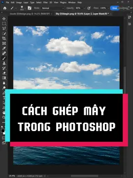 Cách ghép mây trong photoshop #LearnOnTikTok #photoshopskills #photoshoptricks #photoshoptutorial