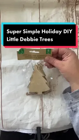 Another super simple holiday diy 🎄 #diyornaments #dollartreecrafts #diyholiday #simplecrafts #littledebbiechristmastreecakes #justforfun #craftymama #dollartreeholiday 