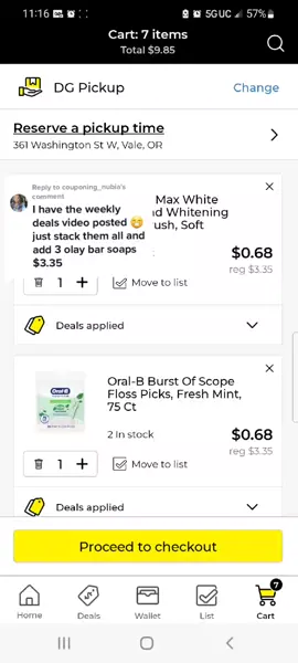 Replying to @couponing_nubia here's a quick example I did, it didn't let me add the travel size items so substitute as needed. 😍 #dollargeneral 