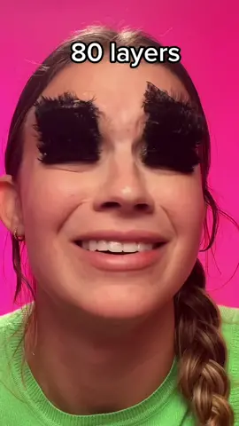 100 layers of eyelashes!!😨 #100layerschallenge #eyelashes #viral 