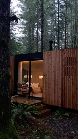 Sometimes the internet feels too fast. I want my content to encourage more slowing down, taking in, soaking up. 🌲🪵  Had a magical solo trip at the Woodlands Hideout in the Sandy, OR woods. A modern, quaint cabin an hour outside of Portland that is perfect for a solo getaway or a cozy stay for two. I can’t wait to come back. ⁠ | #pnw #oregon #traveloregon #travel #solotravel #SelfCare #cabin #glamping 