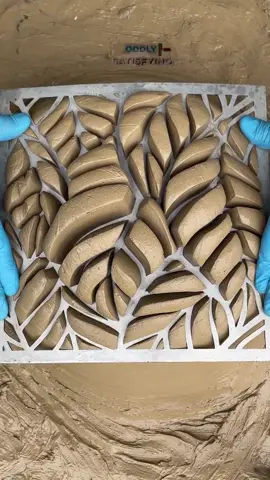 Pressing very soft clay mud with a metal pattern smoothly is so satisfying.