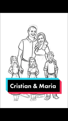 Time-lapse sketch  Cristian, Maria and the kids. I tried my best at capturing your smiles 😃    I miss all of you. I hope you guys will love it with color.   #processvideo #sketch #drawing #howtodraw #foryou #procreate #familytime #familyportraits #drawingfaces #cartoonversion #freelanceartist #art #artbyhumans 