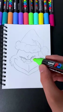 Grinch X-ray Effect!👀 #drawing #grinch #art #painting #tiktokartist 