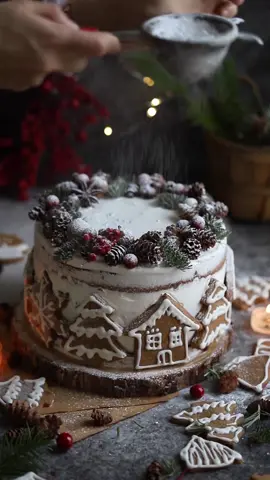 It’s cold and rainy and a perfect time for some intricate Winter decorations. This cake is a wonderful dessert to bring together the whole family! #wintercake #cakedecorating #cake 