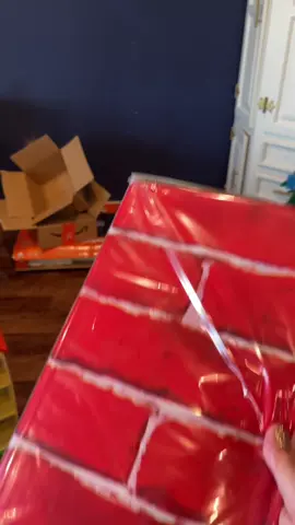 I made us a fake fireplace out of boxes and I’m so dang proud of myself 😆 isn’t it cool! #pinterestinspo #fauxfireplace #DIY 