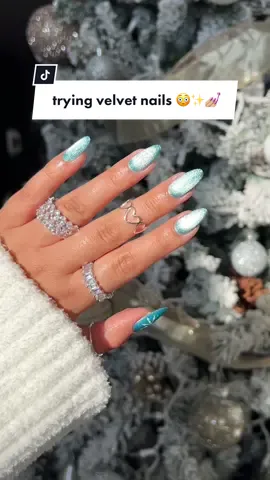 Prettiest nails I’ve ever done!! 🤩 Velvet nails are magical and perfect holiday nails ✨❄️💅🏼 #holidaynailinspo #winternails 