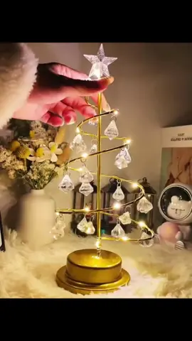 Crystal Christmas Tree Lamp LED Night Lamp Tree Lights Holiday Decoration Fairy Lights for Bedroom Children's Girls Lamp Gift  #merrychristmas #gift