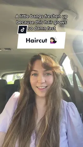 We love a lil bangs freshen up 💇🏻‍♀️ Saw my girl @jaxweatherby nail this transition, so here’s my car version day to night 🙈 #trim #haircut #bangs #haircuttransition #transition 