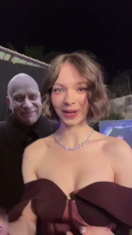 Emma Myers kept her cool using the Uncle Fester filter. #emmamyers #unclefester #festeraddams #wednesdayaddams 