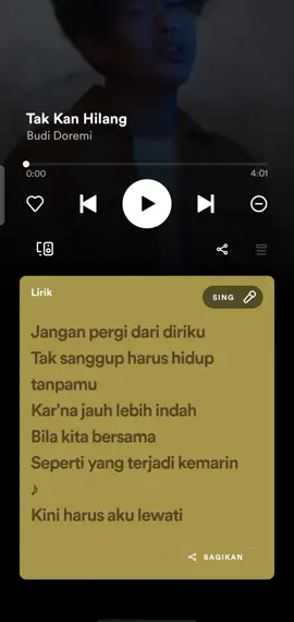 Takkan hilang cintaku padamu, meski kau tlah lama hilang dari pandanganku 🥺  