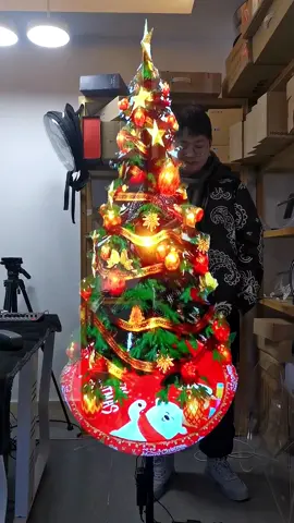 3pcs splicing model Christmas tree #3d #christmastree #holographic #ledfan #fyp