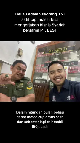 Seorang TNI aktif, sudah mendapat motor gratis cash 20jt akibat keputusannya berbisnis yang syariah dan meninggalkan RIBA!! #peluangbisnis #solusibebasriba #foryoupage #goberkahnoribagobaitullah 