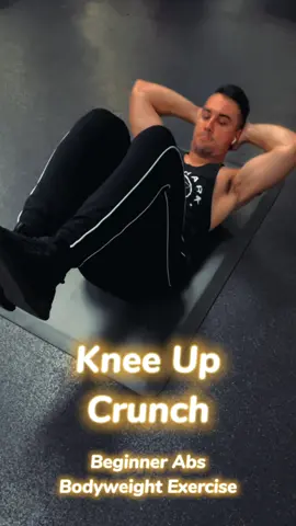 Knee Up Crunch! 🦵  Beginner Bodyweight Ab Exercise to try!  1. Lie on your back with knees up to 90 degrees  2. Exhale and contract your abs as you slowly lift your shoulder blades  3. Press your lower back into the floor  4. Inhale and slowly  control your body back to start position  5. Perform this exercise slowly to avoid using momentum to help  #Fitness #health #abs #beginner #kneeup #bodyweight #exercise #workout