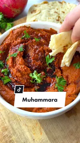 🔥🌶️🤯MUHAMMARA. The best dip of all time originating in Syria and Lebanon. Sampled from my friend @danbuettner’s BRAND NEW cookbook, The Blue Zones American Kitchen, out everywhere books are sold.   RECIPE (from Chef Chris DeBarr, The Blue Zones American Kitchen) . 3/4 cup toasted walnuts 4 red bell peppers, roasted and peeled 1/2 cup roasted garlic 1 tablespoon Aleppo chili pepper 2 tablespoons ground cumin2 teaspoons kosher salt 1 teaspoon white pepper 1/4 cup pomegranate molasses (I used balsamic glaze)1/2 cup extra virgin olive oil (I used 1/4 cup) 1 cup unseasoned breadcrumbs . In a food processor, pulse the nuts until they are well chopped. . Add the remaining ingredients and pulse until smooth. Taste and adjust seasonings, as needed. . Serve with pita bread or flat bread for dipping and scooping. . #vegan #dip #Recipe #EasyRecipe #diprecipe 