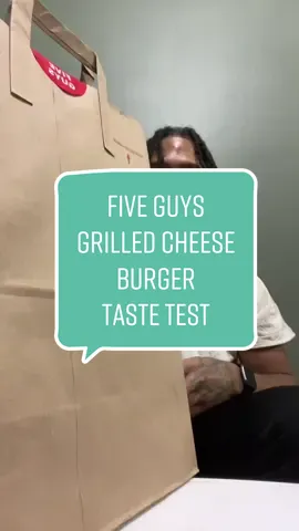 #stitch with @dee.045 Five Guys Grilled Cheese Burger taste test 💕 Would you try it ? 💕 #foodcritic