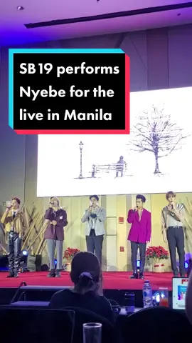 SB19 performs #Nyebe live during #WYATHOMECOMING presscon. @officialsb19 #WYAT #SB19JOSH #SB19PABLO #SB19STELL #SB19KEN #SB19JUSTIN #SB19Nyebe #SB19 #ppop 