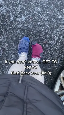 BEST (most needed) HACK atm in my opinion… socks worn over your shoes - to avoid slipping on the ice. Thank me later 😉 #hackoftheday #hackoftheweek #snowuk2022 #mumsoftiktok #ukmumlife #fyp #besthacksontiktok #foryoupage #scottishtiktok 