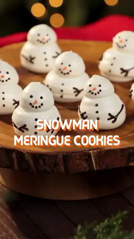 Welcome to 12 Days of Cookies! Day 11 we are making Snowman Meringue Cookies! They are so cute and yummy! ⛄️🍪  #fyp #fypシ #baking #recipes #christmas #tiktokfood #cookies 