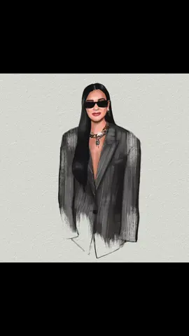 @dualipaofficial  at @varietymagazine  Hitmakers Brunch ❤️  The singer showed up to the event in an oversized gray pinstripe blazer over a bikini top, matching pants, and black bulky boots. She also rocked sunglasses as her long straight hair was down and accessorized with a thick necklace.  The beauty posed on the red carpet of the brunch, where she was set to receive the Hitmaker of the Year award for her collaborative remix “Cold Heart” with Elton John, and looked confident and gorgeous.  #varietymagazine #variety_media #dualipa #eltonjohn #coldhearted #editorial #magazine #fashionillustration #fashion #celebrities #fashionsketch #fashion #illustration #procreate #digitalart #artist #artwork #fashionart #fashioartist #florida #tampa #fashionblogger 