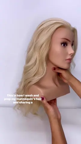 How I wash my “Sandi head mannequin”   1• Wash the hair with Any hydrating shampoo or purple shampoo to prevent brassiness, don’t used purple shampoo often because it may dry the hair more, I’m currently using Diamond shampoo by @aiirprofessional  2• Change and Repeat the same washing process with conditioner, I’m using Diamond Conditioner by @AIIR Professional   3• Change water again to take out the conditioner 4• Let her air dry completely upside down to add volume from her roots without using the blow dryer. 5• Once she is 💯 dry Crimp her hair I’m using @Lalastools  Add some waves and she is ready for any style 🫶🏽  Let me know if you like this video Don’t forget to follow us @sandimonzonshop   #itsamannequinhead #mannequin #hairstyles #hairhack #hair #hairgoals #hairtransformation #hairstyles #hairhealth #hairtutorial #hairstyle #hairlove #hairhacks #hairstylist