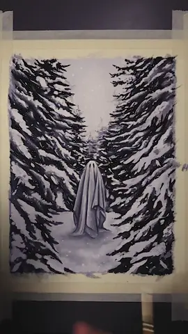 Hello, im back 🖤❄️ #painting #art #fyp #arttiktok#tiktokartists #arttok #arttimelapse #artistsoftiktok #paintingtimelapse #gouachepainting 