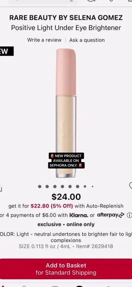 New @Rare Beauty concealer available for sale early on Sephora!! I’m excited about it!  #rarebeauty #newrarebeauty #undereyebags #undereyeconcealer #concealerhacks #rarebeautyconcealer #newmakeup #newatsephora 