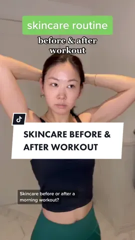 btw a morning workout for me means waking up at 10am to catch an 11:30am class 🙃 #skincaretips #workoutskincare #skincareroutine #morningskincareroutine  #beginnerskincare #skincareforbeginners 
