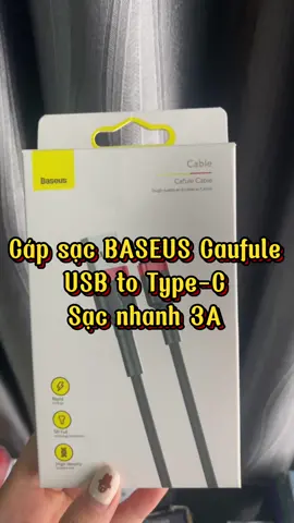 Cáp sạc Baseun Cafule USB to Type-C sạc nhanh 3A #TikTokAwardsVN2022 #xuhuong #tiktoktech #trending #phukiendienthoai 