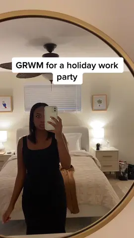 You can never go wrong with a good black dress #grwm #grwmoutfit #holidayparty #holidaypartyoutfit 
