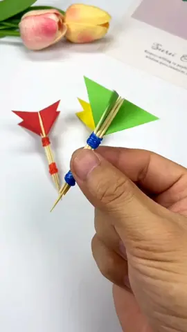 Use toothpicks to make dart toys#easydiys #creativehandmade #forkids #kidsdiy #toy #DIY #handmade #creative 