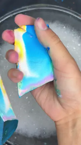 Dyed Gym Chalk over soapy water #fyp #oddlysatisfying #asmr #viral #gymchalkasmr 