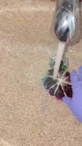 Did a rainbow on this one! Love experimenting 😊 #rainbowdye #rainbowtiedye #headband #icetiedye  #tiedyereveal #gaiter #followme #hippystyle #hippyvibes #icedye #momlife 