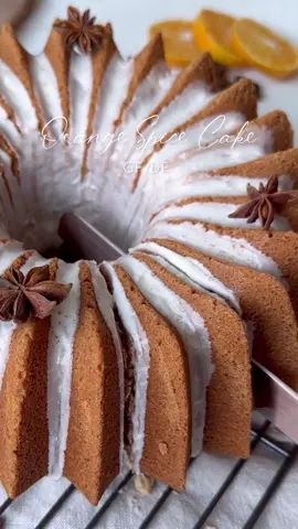 * 3/4 cup and 2 tbsp vegetable oil * 2 tbsp @costabilebrand orange infused olive oil  * 1.5 cups sugar  * 4 large eggs (room temp)  * 1 tbsp vanilla extract  * 3 cups GF 1:1 flour + 2 Tbsp  * 1 ½ tsp baking powder * 1 tsp salt  * 1 tsp cinnamon * 1/2 tsp clove * 1 cup oat milk (room temp) Icing: * 1 ½ cups powdered sugar * 1-2 tbsp oat milk  * 1 tsp vanilla extract  Preheat oven to 350.  With pastry brush, evenly coat bottom of Bundt pan with oil.  In a large bowl, whisk together the oils, sugar, eggs and vanilla until combined. In a another bowl, whisk together flour, baking powder, spices, and salt. Add 1/2 of the dry ingredients to the wet ingredients and stir until just combined. Next, add milk and stir until combined. Add the remaining dry ingredients and mix until combined.  Pour into Bundt pan and bake for 50-55 minutes.  Let cake cool for 5-7 mins, then invert into a cooling rack. Once cake had cooled, pour icing over top and allow to dry. Enjoy!  #bundtcakes #bundtcake #bundtcakerecipe #orangespice #orangecake #olivecake #christmascakes #christmasrecipes #cakerecipes #gorgeouscake #fup #foryou #foryoupage #glutenfreecske #holidayrecipes #christmasdessert #cinnamonspice 