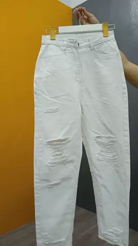 Quần baggy trắng rách cực xinh #xuhuong #quanxinhgai #quanbaggynu #thơitrang #baggyjeans 
