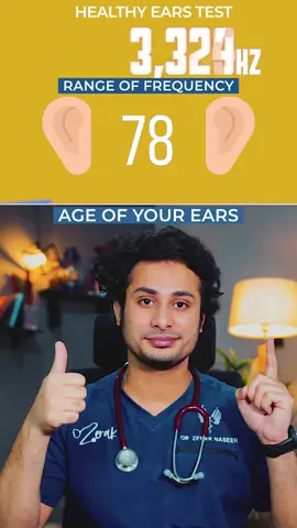 Healthy Ears Test!👂 How old are your Ears? Check your full Range of Hearing  #medicaltiktok #doctorsoftiktok #medicaleducation #audiology #otorhinolaryngology #ent #hearingtest #eartest 