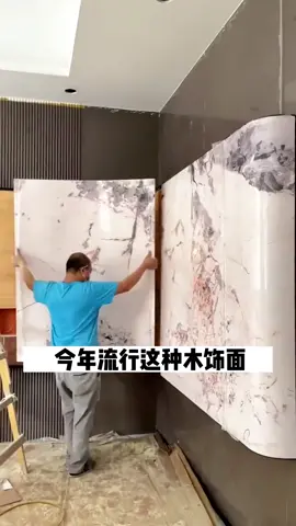 这叫碳岩板，能无限连纹，毛坯房直接上墙，做造型方便#背景墙 #装修 #新材料 #碳岩板 