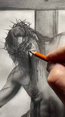 Realistic Charcoal Pencil Drawing of Jesus Christ♥️🙏