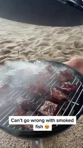 Smokey babyyyyy  #smokedmeat #webersmoker #catchandcook #fish #fishing #beach #beachcooking #cooking #fishinglife #Lifestyle #fishtok #dreamlife 