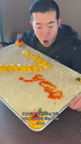 2 foot long mango sticky rice celebration! Happy 7 years @TableThaiLV !🇹🇭🍚🥭 one of my fav spots for great Thai in Vegas! #thaifood #mangostickyrice #lasvegas #vegasfood 