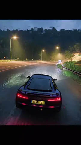 Late night driving #forza #horizon #5 #pc #rtx #late #night #driving #audi #r8 #game #rain #rainy 