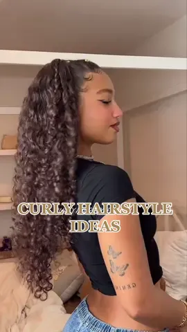 Need curly hairstyle ideas? Check my YouTube and recent videos for more 🥰 #curlyhairstyles #hairideas #curlyhairstyleideas 
