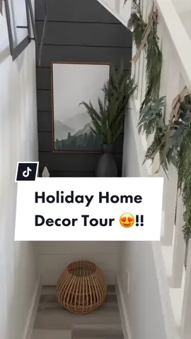 My version of holiday decor ✨  Greenery + Pinecones go a long way ☺️! #holidaydecorating #holidaydecorations #christmasdecoratingideas #christmasdecorideas #diyhome 