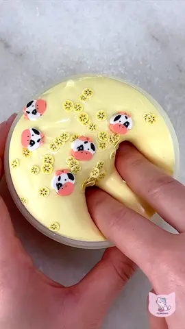 ASMR 🐄🍌 Moo Nana Pudding from @AudeezSlimes - a thick & glossy banana pudding scented slime that comes with cow & banana fimos :) #slime #asmr #slimeasmr #satisfying #satisfyingvideo #thickslime #glossyslime #audeezslime #slimereview #slimeowy #meowyasmr 