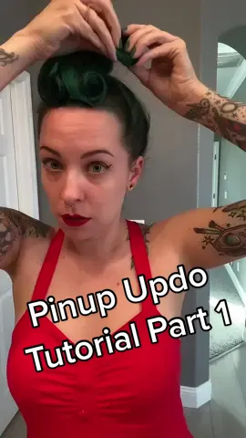 Part one of 2 ( ran out of time ) Quick pinup updo for Christmas. American Pomade / American Pomade Girl discount link: https://americanpomade.com/products/american-pomade-original-sin Hair flower by @Pinned Up Doll  Hair product American Pomade Girl Hair dye @Joico Intensity in Kelly Green #roxyruckus #roxyruckusmuah #updo #christmasupdo #pinuphair #hairflower #greenhair #hairtotorial #apg15 #americanpomadegirl #thepinnedupdoll #part1 #pinup #tipsandtricks 